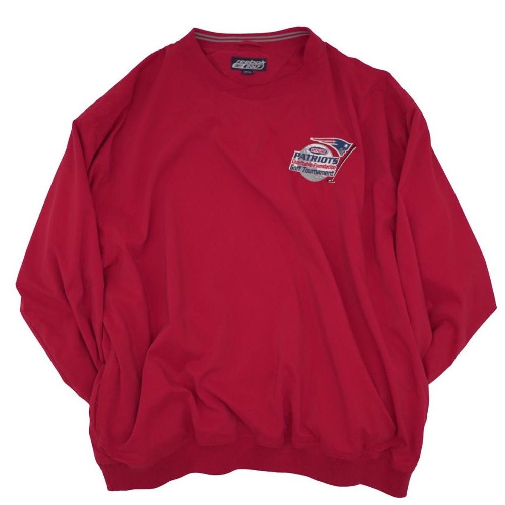 Vintage Reebok 2002 NFL Patriots Golf Windbreaker Pullover Jacket Size XL